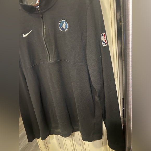 Nike Team Issued NBA Timberwolves BLK  1/4 Zip Men’s Pullover Jacket L - Picture 5 of 11